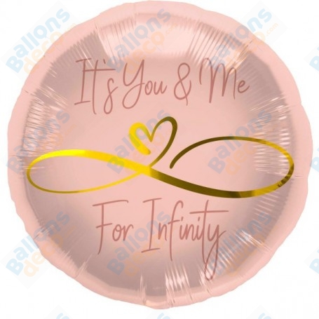 Ballon C'est Toi et Moi Pour L'infini Rose Gold