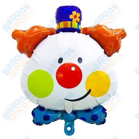 Ballon Tête de Clown Chapeau Violet