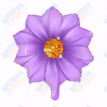 Ballon Fleur Violette de Couleurs Centre Or