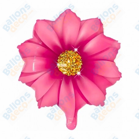 Ballon Fleur Rose de Couleurs Centre Or