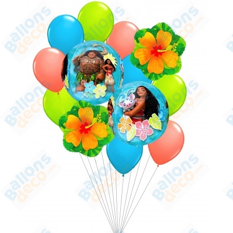 Ballons En Grappe Vaiana ORBZ Fleurs Princesses Disney, Décorations ballons pour anniversaire.