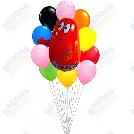 Ballons Barbidur Barbapapa Rouge en Grappe, Décorations ballons pour anniversaire.