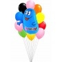 Ballons Barbapapa Bleu en Grappe
