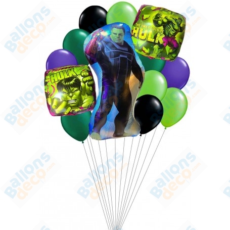Ballons Hulk en Grappe de Luxe Avengers, décoration ballon anniversaire Disney, Marvel.