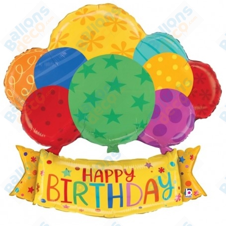 Ballon Happy Birthday Multi-ballons