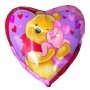 Ballon Winnie L'ourson et Porcinet Coeur 80 cm Disney anniversaire