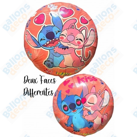Ballon Stitch et Angel Kiss Disney, Décorations ballons pour anniversaire.