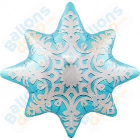 Kit Ballons Flocon De Neige Aluminium - Pour Anniversaire 6 Ans, Fête D'enfant, Noël - Inclut Ballon Chiffre, Boules De Neige, étoiles - Gonflage à L'hélium
