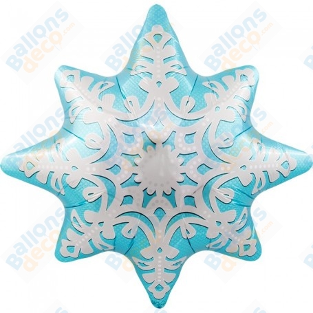 Ballons Flocons De Neige - Set Décoration Fête Hivernale (rose Et Bleu) | Ballons Latex, Métallisés, à Paillettes | Pour Anniversaire, Noël, Mariage