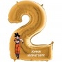 Ballon Dragon Ball Z Chiffre Or Chiffre Deux, Décorations ballons pour anniversaire manga japonais.