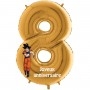 Ballon Dragon Ball Z Chiffre Or Chiffre Huit, Décorations ballons pour anniversaire manga japonais.