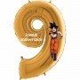 Ballon Dragon Ball Z Chiffre Or Chiffre Neuf, Décorations ballons pour anniversaire manga japonais.