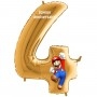 Ballon Super Mario Chiffre Quatre Or