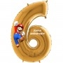 Ballon Super Mario Chiffre Six Or