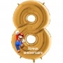 Ballon Super Mario Chiffre Huit Or