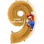 Ballon Super Mario Chiffre Neuf Or