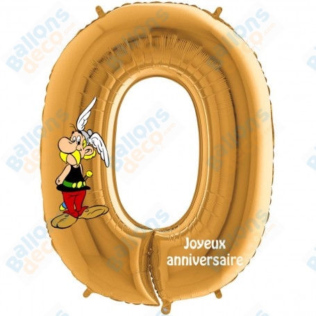 Ballon Astérix Chiffre Or Numéro Zéro
