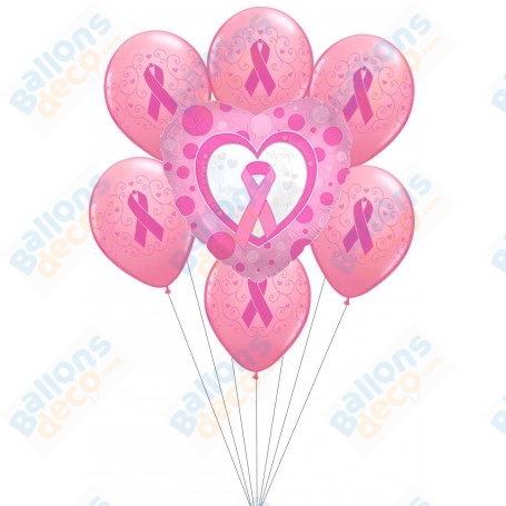 Ballon Cancer du Sein en Grappe Octobre rose