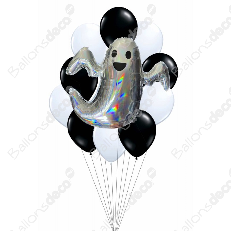Ballons Fantôme Holographique en Grappe - Halloween 