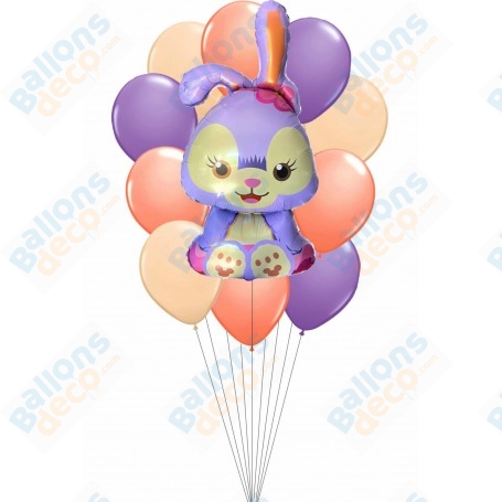 Ballon StellaLou Lapin Violet Disney en Grappe