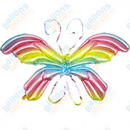 Ballon Ailes de Papillon Arc-en-ciel 122 cm, décoration ballon anniversaire, Féérique, Costumes de Papillon.