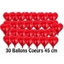 Ballons Coeurs Rouges 45 cm de 30 Ballons St-Valentin