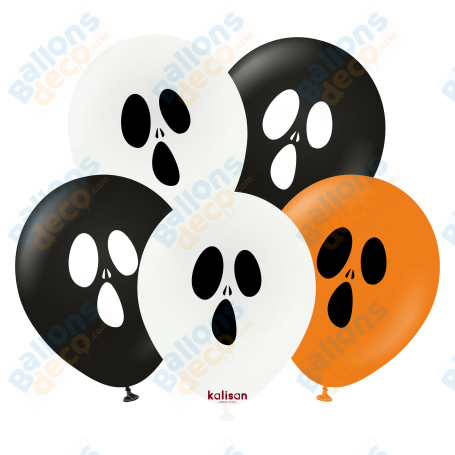 Ballons Fantômes 3 Couleurs x5 Halloween