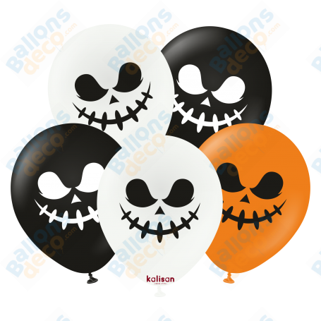 Ballons Jack Skellington 3 Couleurs x5 Halloween Disney, Décorations ballons pour anniversaire.