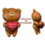 Ballon Ourson Coeur 3D Personnalisable avec Stylo St-Valentin