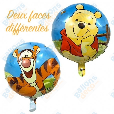 Ballon Winnie L'Ourson et Tigrou 2 Faces Disney, Décorations ballons pour anniversaire.
