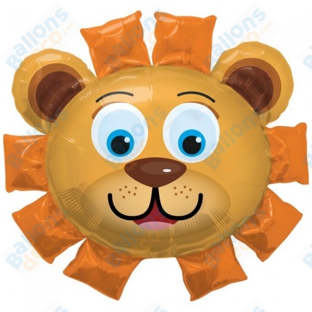 Ballon Lion Cartoon Crinière, décoration ballon anniversaire safari, anniversaire enfant.