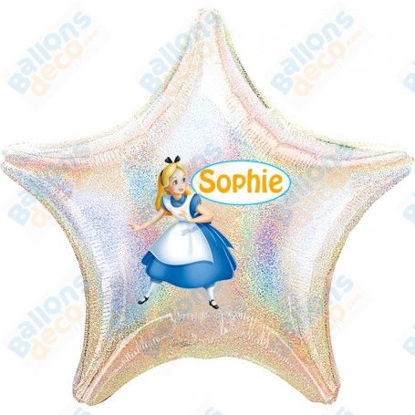 Ballon Alice Au Pays Des Merveilles Personnalisable Disney 1 face, Décorations ballons pour anniversaire.