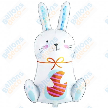 Ballon Lapin Blanc avec Un Oeuf de Pâques, décoration ballon animaux de la ferme, Vitrine de magasin.