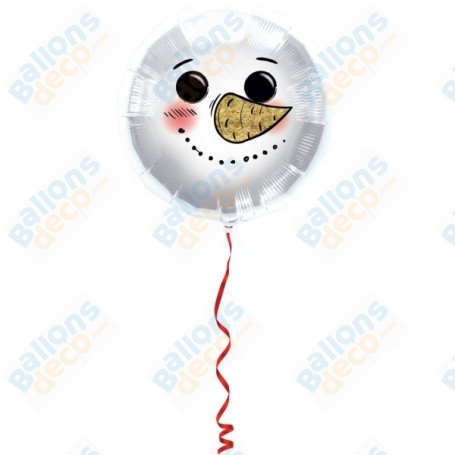 Ballon Bonhomme de Neige Rond Nez Or de Noël