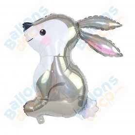 Lapin Ballons Lapin De Pâques Feuille Décoration Kids Hunt Gris Blanc Hélium  ！