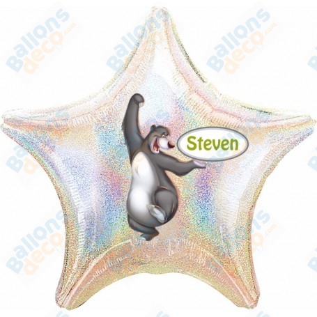 Ballon Baloo du Livre de la Jungle Personnalisable Disney 1 face, Décorations ballons pour anniversaire.