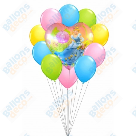 Ballon Cendrillon en Grappe Pastel Princesse Disney, Décorations ballons pour anniversaire.