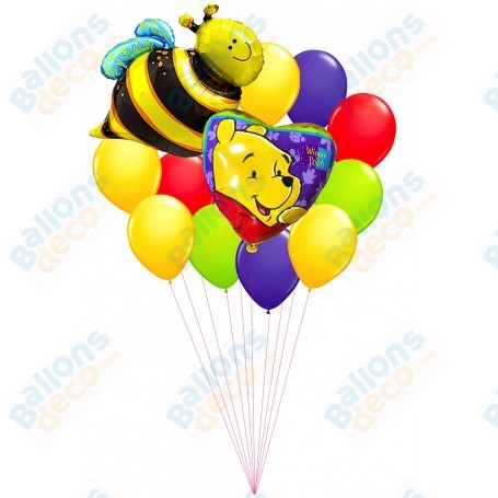 Ballons Winnie L'Ourson en Grappe Vintage Disney, Décorations ballons pour anniversaire.