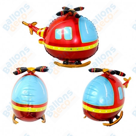 Ballon Hélicoptère Rouge 4D