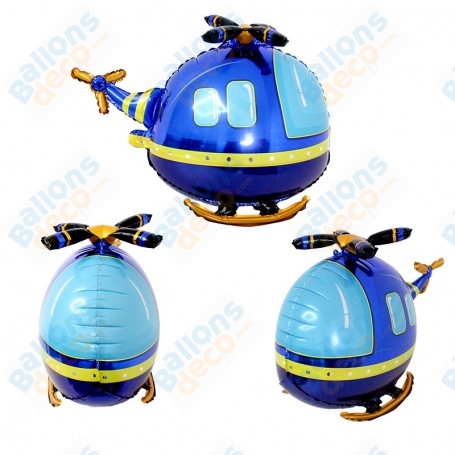 Ballon Hélicoptère Bleu 4D Aéronautique