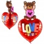 Ballon Ourson Coeur 3D Love You St-Valentin