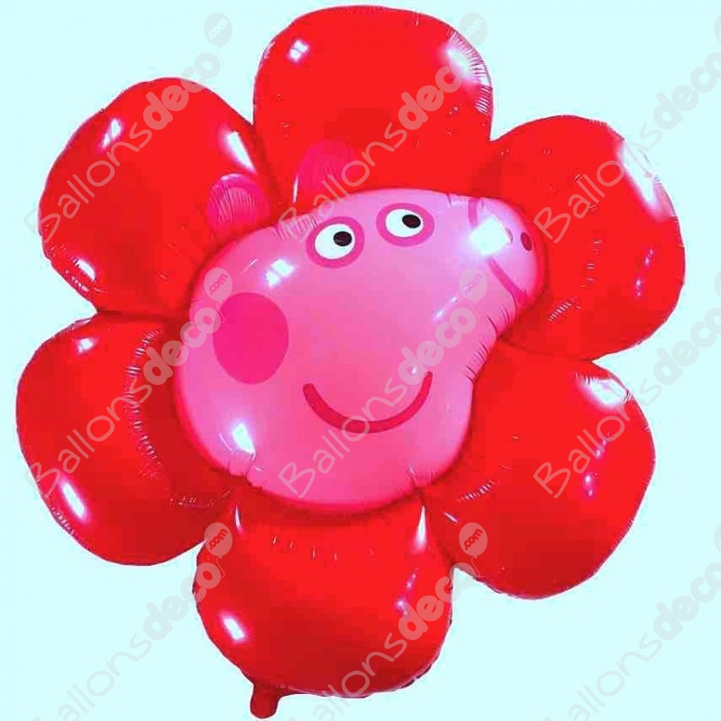 Ballon Peppa Pig Fleur Rouge - Ballons Anniversaire 