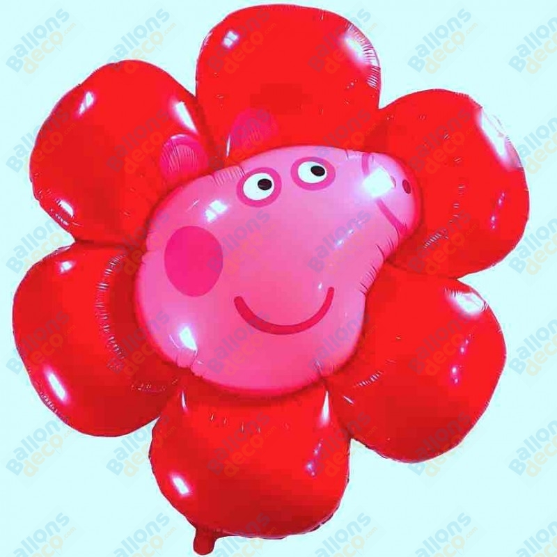 Ballon Peppa Pig Fleur Rouge - Ballons Anniversaire 