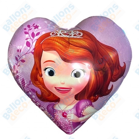 Ballon Princesse Sofia Coeur Lilas Disney, Décorations ballons pour anniversaire.