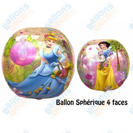 Ballon Princesses Disney 4 Faces Sphérique, Décorations ballons pour anniversaire.