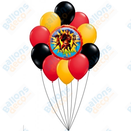 Ballons Les Indestructibles en Grappe Disney, Décorations ballons pour anniversaire.