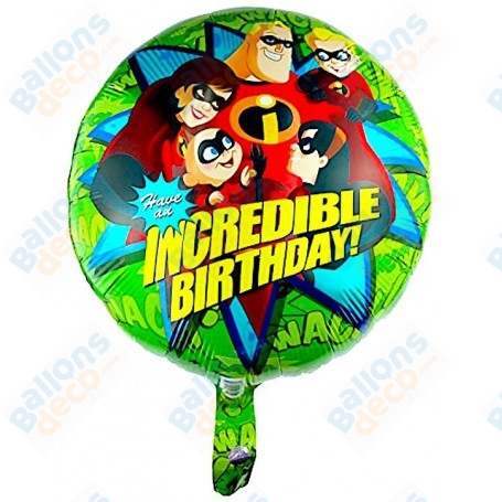 Ballon Les Indestructibles Happy Birthday Disney, Décorations ballons pour anniversaire.