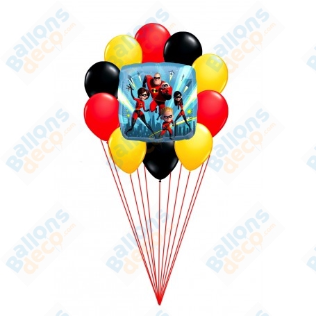 Ballons Les Indestructibles 2 en Grappe Disney Pixar, Décorations ballons pour anniversaire.