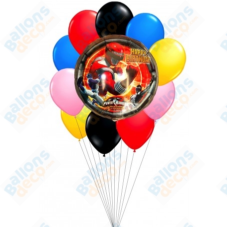 Ballon Power Rangers Vintage en Grappe