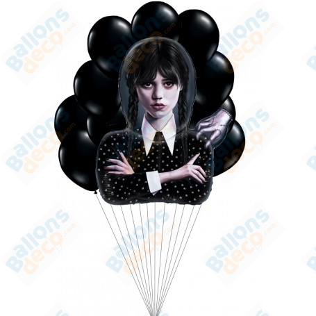 Ballons Mercredi Wednesday Famille Addams en Grappe Netflix